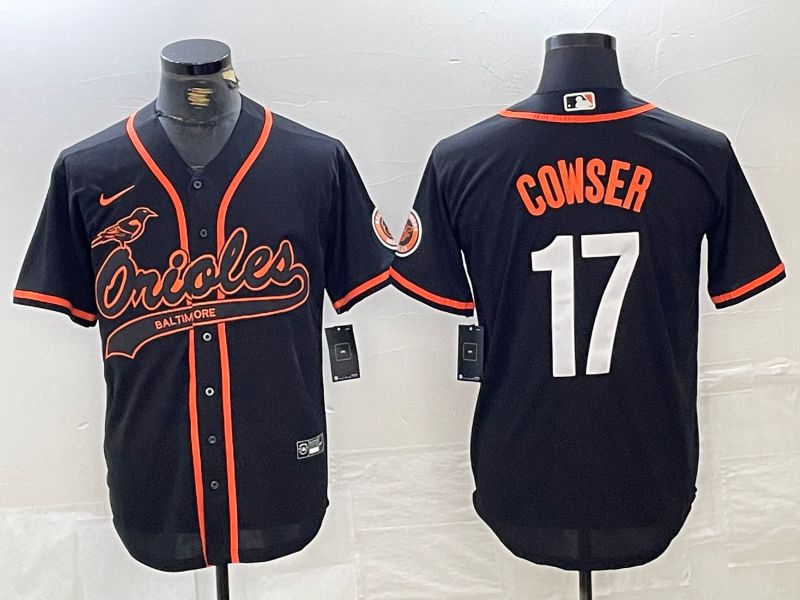 Men Baltimore Orioles #17 Cowser Black Jointly 2024 Nike MLB Jersey style 1